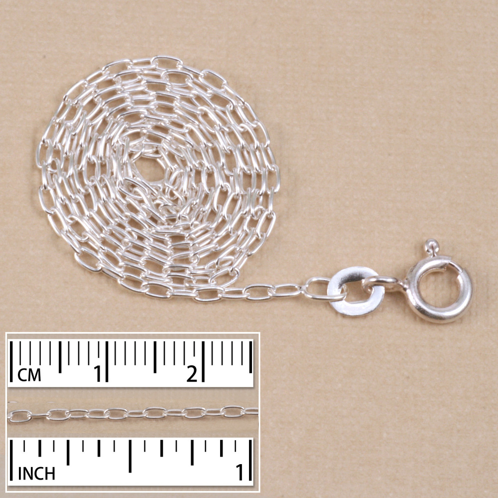 Chain & Clasps Silver Filled Finished Drawn Cable Chain, 16"